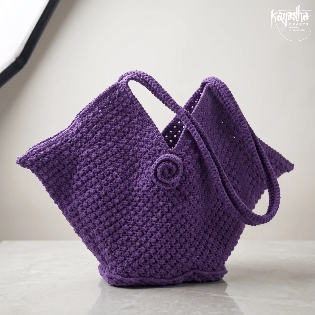 Violet crocheted weave bag