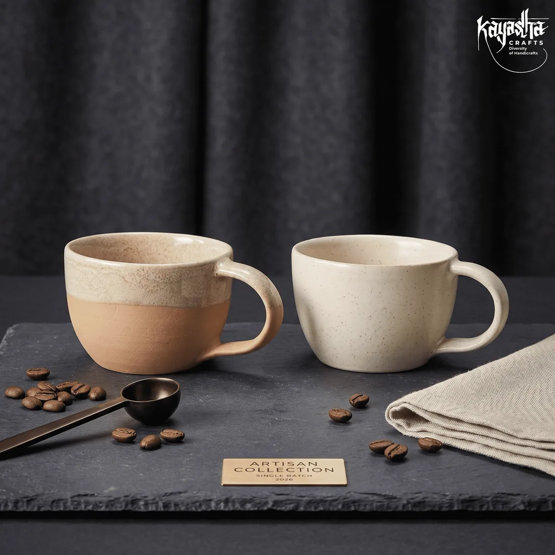 Simple stoneware latte cup