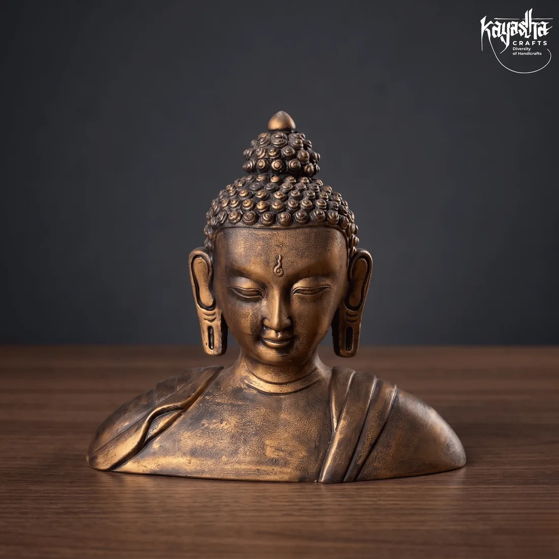 Terracotta Buddha head statue