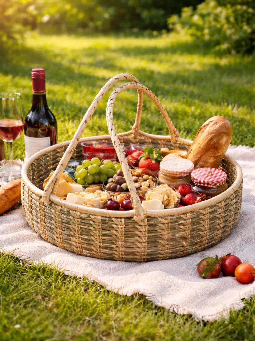 Large woven picnic basket