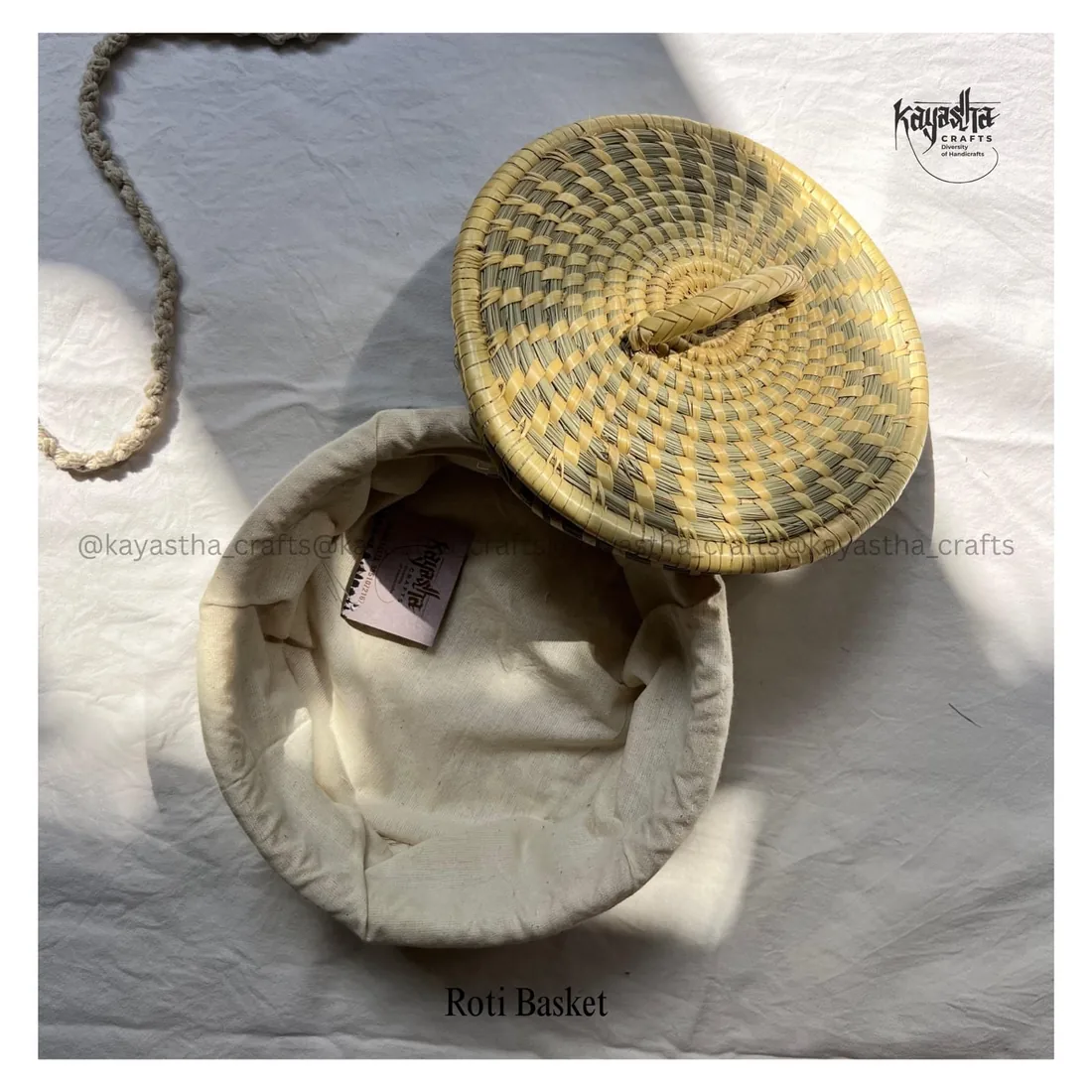 Roti basket woven from elephant grass