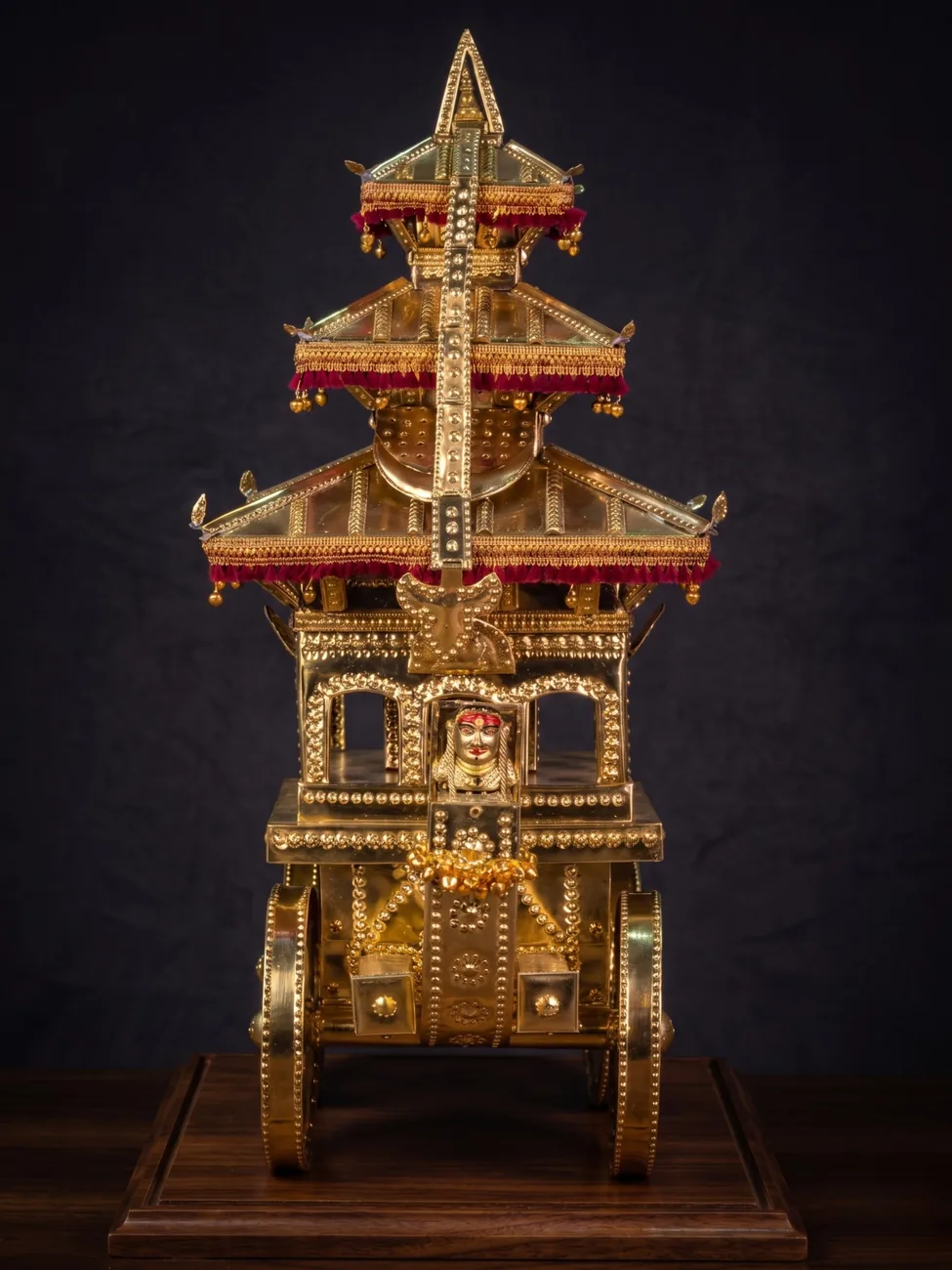 Brass replica of the Bisket Jatra festival chariot of Bhaktapur
