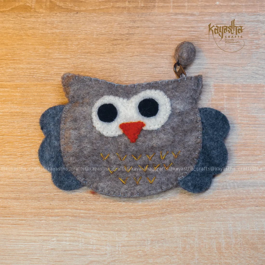 Felt owl coin purse