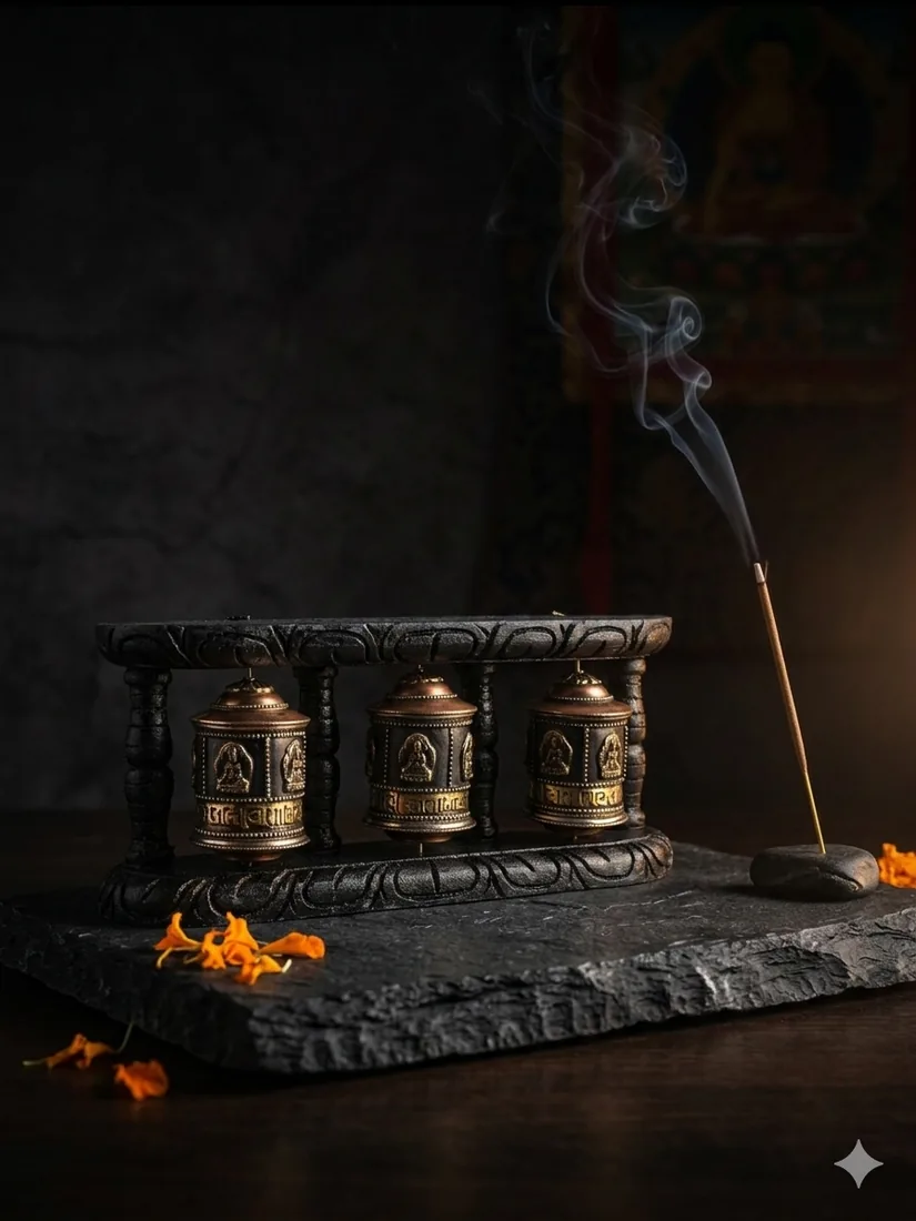 Triple prayer wheel set M3IN13