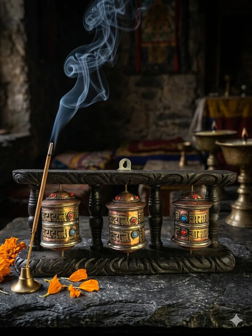 Triple prayer wheel set M3IN15