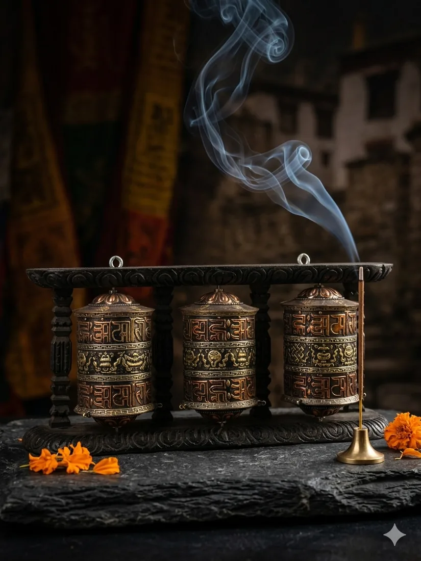Triple prayer wheel set M3IN18