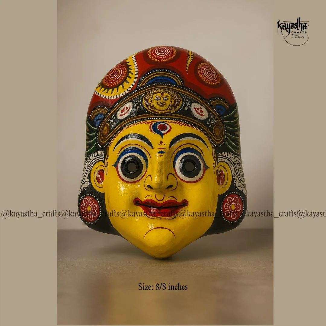 Bramhayani mask, hand-painted traditional Nepali deity mask