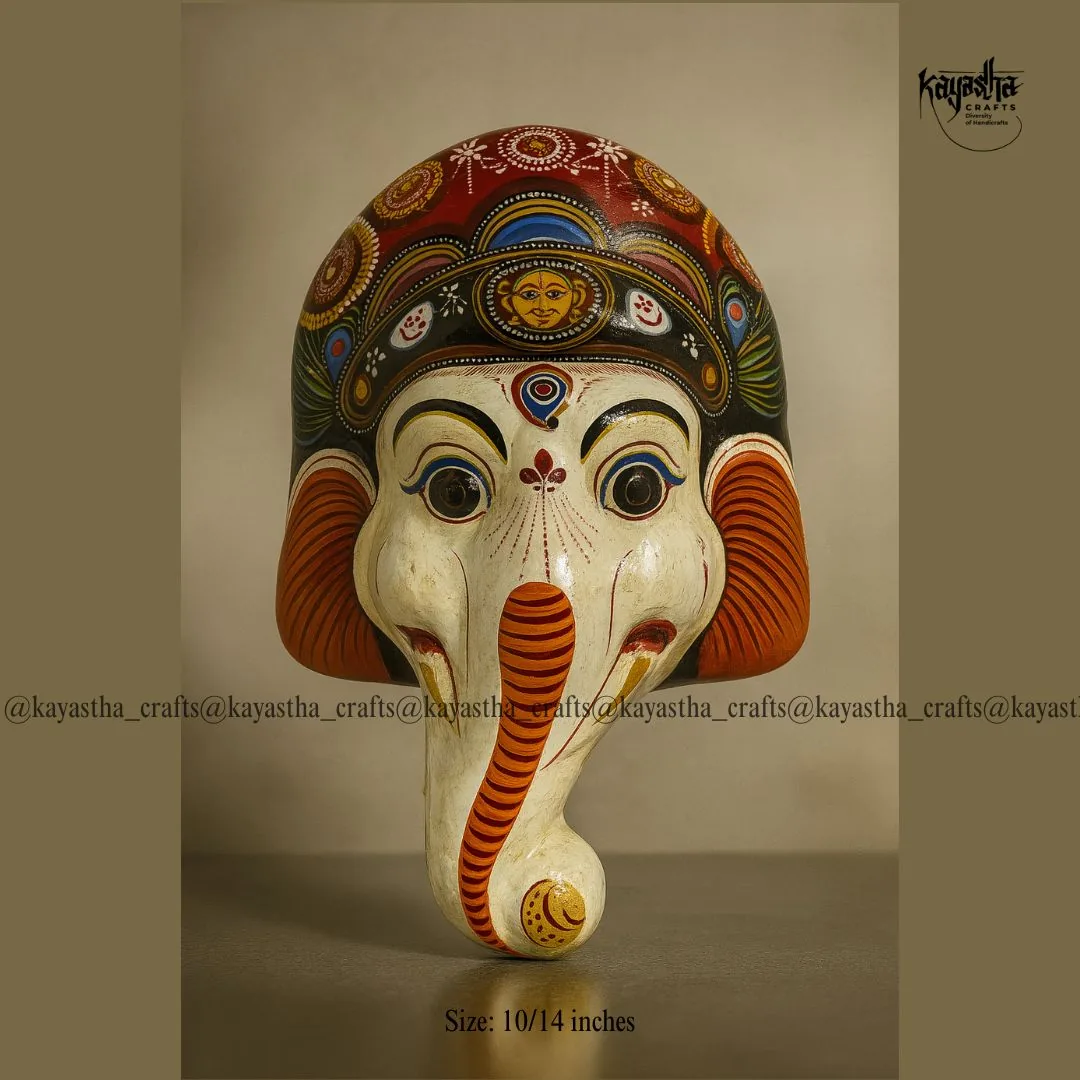 Ganesh mask, hand-painted traditional Nepali deity mask