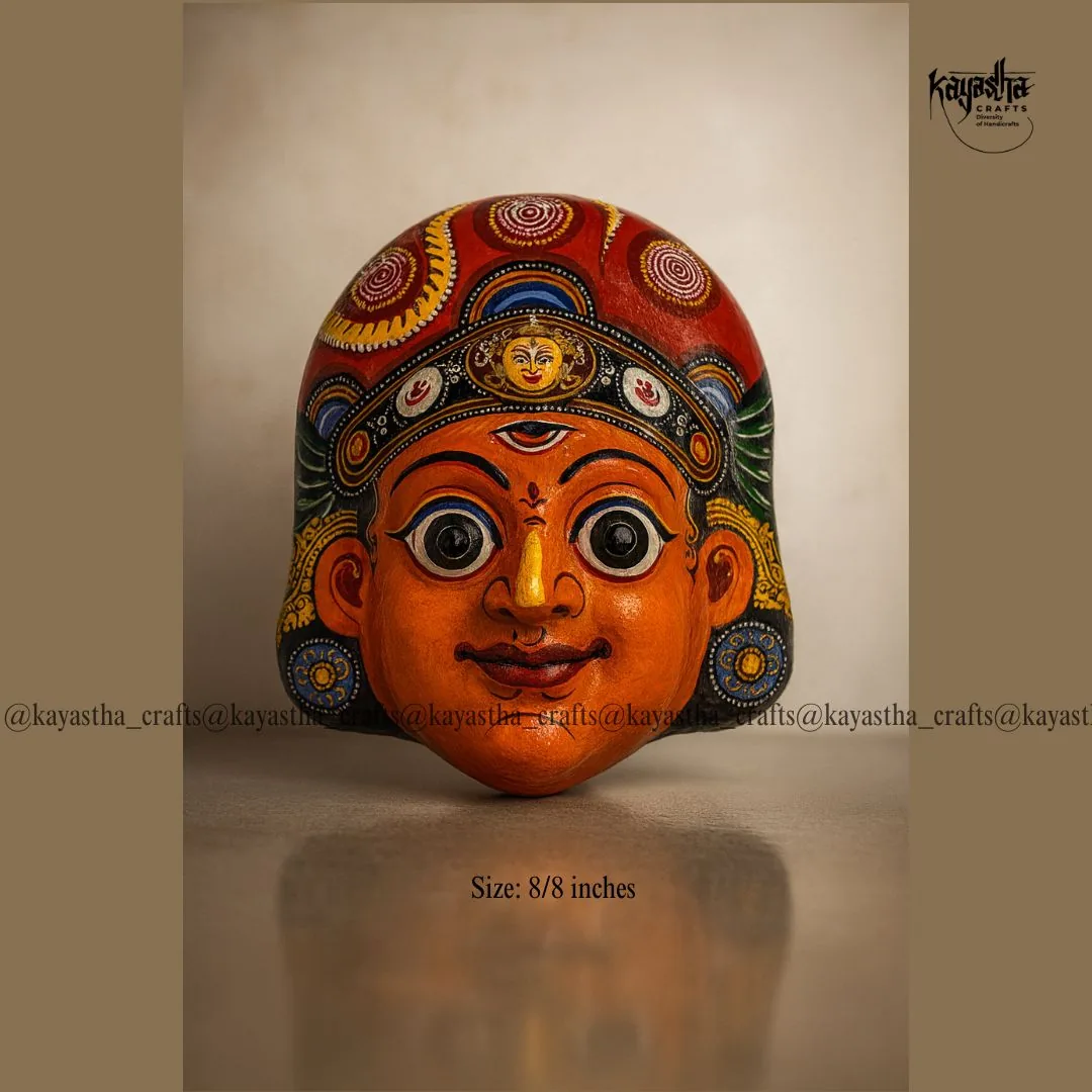 Indrayani mask, hand-painted traditional Nepali deity mask