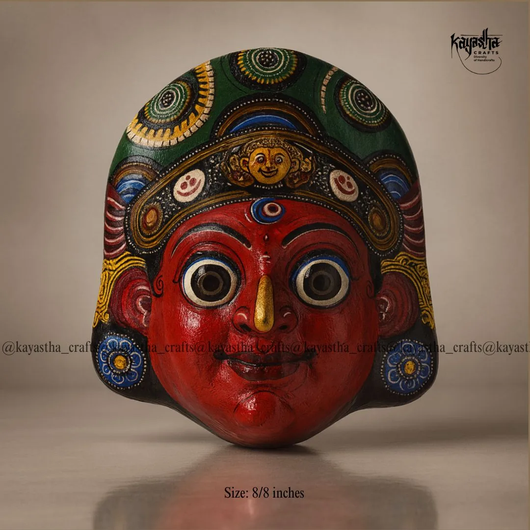 Kumari mask, hand-painted traditional Nepali deity mask