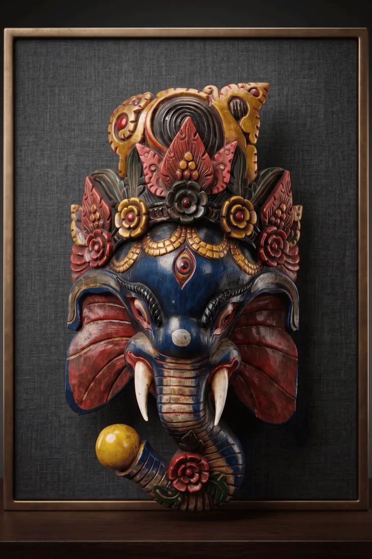 Grand carved wooden mask